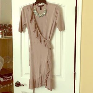BCBG taupe wrap dress